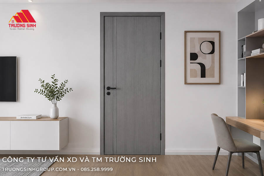 Cách phối cửa Composite màu xám với nội thất